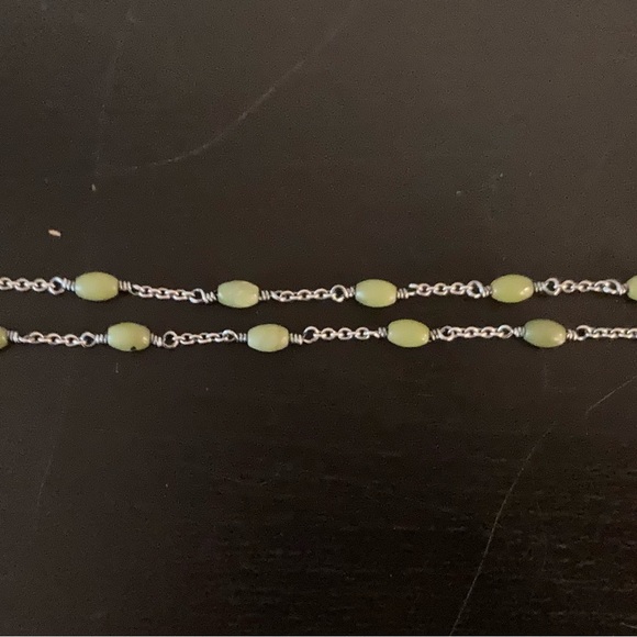 David Yurman Green Jade and Silver Necklace - Picture 2 of 6